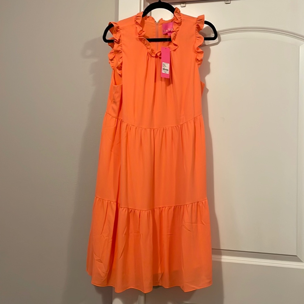 NWT Lilly Pulitzer Jazzy Tiered Ruffle Dress Tangelo
